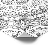 Deco Sunburst Rings Coloring Page Pattern Design Poster (Hoek)