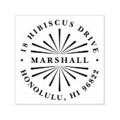 Deco Sunburst Round Return Address Stempel (Design)