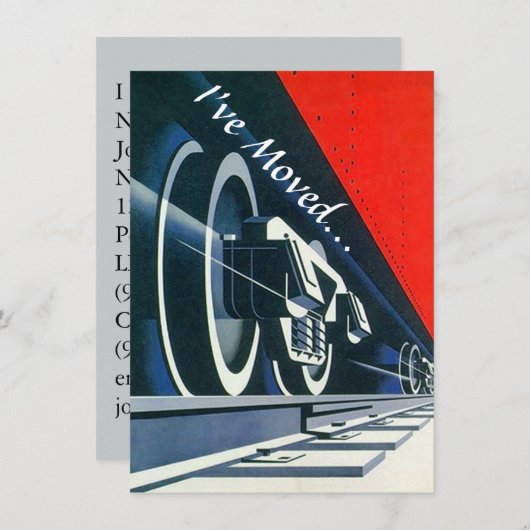  Deco-trein verplaatst nieuwe adresaankondiging Aankondiging (Voorkant / Achterkant)