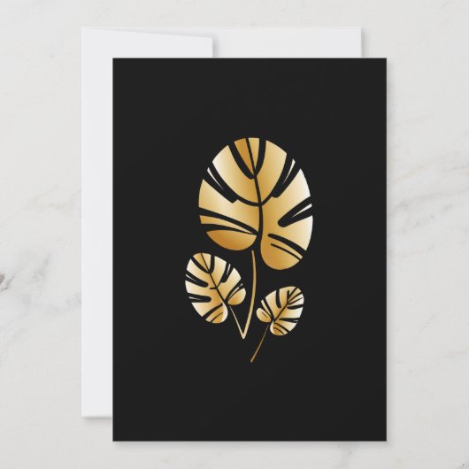 Deco Tropical Leaf Gold Boho Lijst 40e verjaardag Kaart (Achterkant)