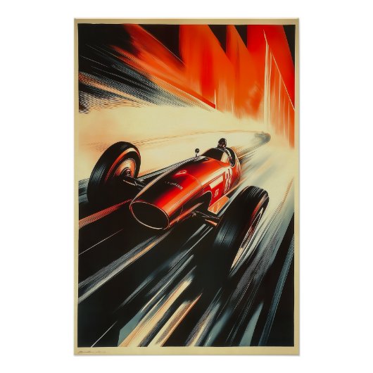 Deco Velocity – Art Deco Racing Poster (Voorkant)