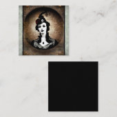  Deco-vrouw met Pet Vierkante Visitekaartje (Voorkant / Achterkant)