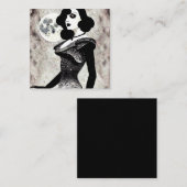  Deco-vrouw met zwart haar Vierkante Visitekaartje (Voorkant / Achterkant)