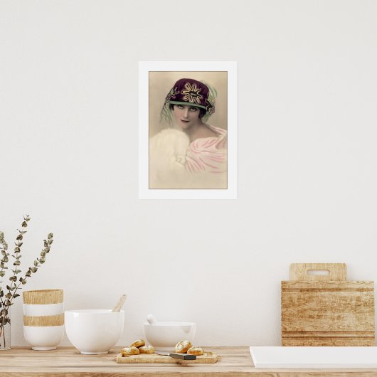 deco vrouw pet en stal cape poster (Keuken)