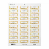 Deco wit & gouden trouw retouradres etiket (Full Sheet)