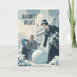 Deco Yuletide | Eerste Sneeuwval Klassiek Kerstmis Feestdagen Kaart