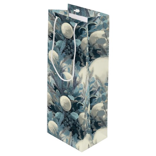 Deco Yuletide | Winter Botanicals Kerstmis Wijn Cadeautas (Voorkant Gekanteld)