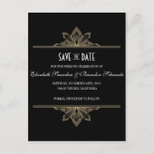  Deco Zwart & Goud Bewaar de Datum Aankondigingskaart (Voorkant)