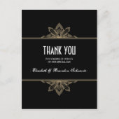 Deco Zwart & Goud Dank u Briefkaart (Voorkant)