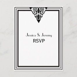  deco zwart Lijst #1 RSVP 1 Uitnodiging Briefkaart