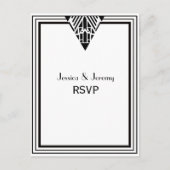  deco zwart Lijst #1 RSVP 1 Uitnodiging Briefkaart (Voorkant)