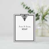  deco zwart Lijst #1 RSVP 1 Uitnodiging Briefkaart (Staand voorkant)