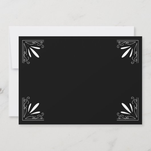 Deco Zwart-wit Typografie Bruiloft Save The Date (Achterkant)