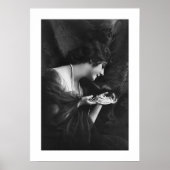 deco zwarte en witte draperkorrels poster (Voorkant)