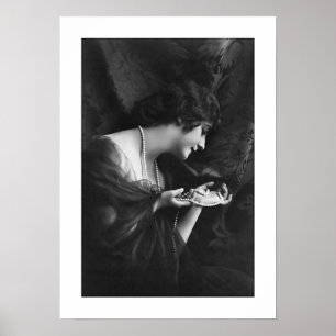 deco zwarte en witte draperkorrels poster