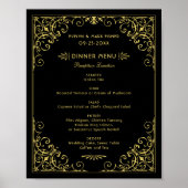  decobruiloft in zwart-wit en gouden kunst poster (Voorkant)