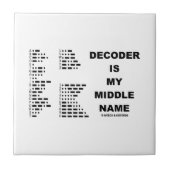 Decoder is mijn middelste naam (Intl Morse Code) Tegeltje (Voorkant)