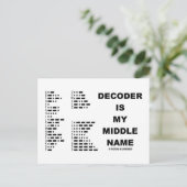 Decoder is mijn middelste naam (morse code) briefkaart (Staand voorkant)