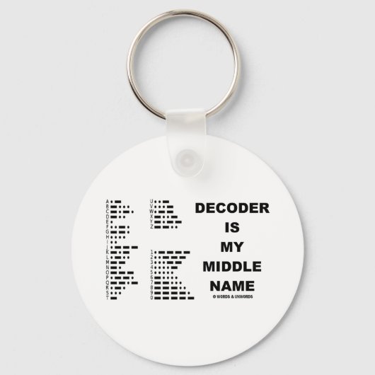 Decoder is mijn middelste naam (morse code) sleutelhanger (Voorkant)