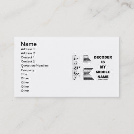 Decoder is mijn middelste naam (morse code) visitekaartje