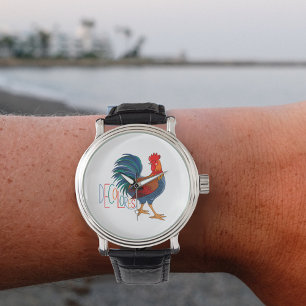 DeColores Cursillo Colorful Rooster Horloge
