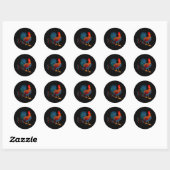 DeColores Cursillo Colorful Rooster Ronde Sticker (Vel)
