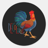 DeColores Cursillo Colorful Rooster Ronde Sticker (Voorkant)
