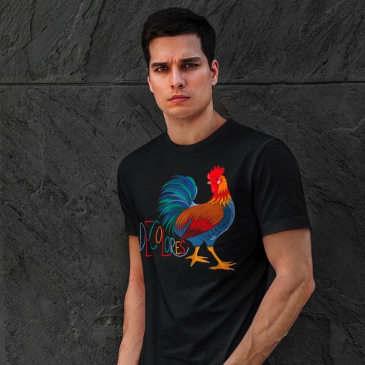DeColores Cursillo Colorful Rooster T-shirt