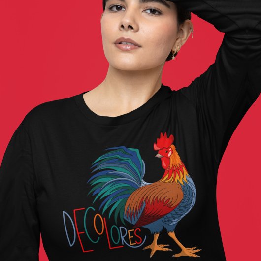 DeColores Cursillo Colorful Rooster T-shirt