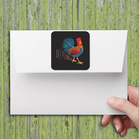 DeColores Cursillo Colorful Rooster Vierkante Sticker