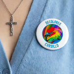 DeColores Cursillo Colorful Rooster Vivid Rainbow  Ronde Button 4,0 Cm<br><div class="desc">Celebrate the joyful spirit of “DeColores” with this vibrant Cursillo button pin, featuring a beautifully illustrated rainbow rooster inspired by the beloved song and tradition of the Cursillo movement. The colorful design symbolizes the beauty of God’s creation and the faith-filled community shared by Cursillistas around the world. Perfect for wearing...</div>