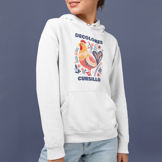 DeColores Cursillo Folk Art Haan Christen Hoodie
