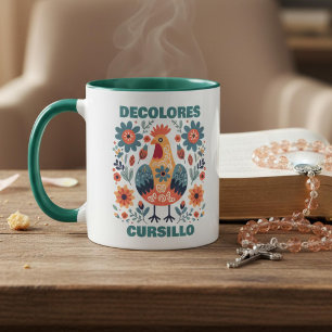 DeColores Cursillo Haan Bloemrijke Volkskunst Teal Mok