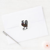 DeColores Cursillo Haan Zwart Silhouet Ronde Sticker (Envelop)