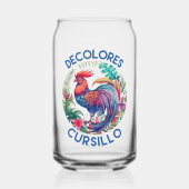 DeColores Cursillo Kleurrijke Bloemen Haan Blikvorm Glas (Voorkant)