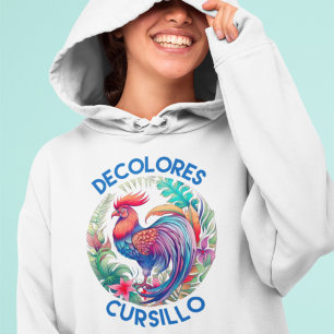 DeColores Cursillo Kleurrijke Bloemen Haan Hoodie