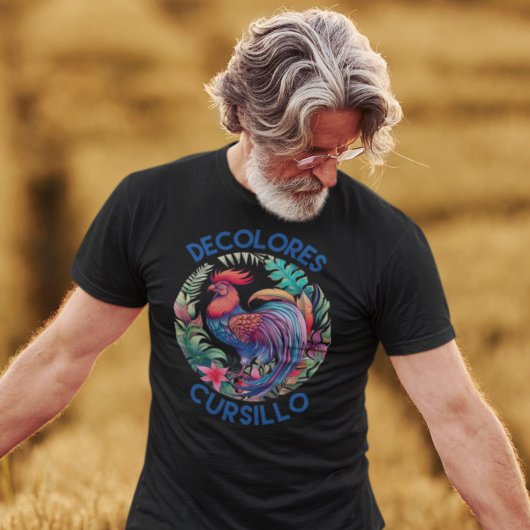 DeColores Cursillo Kleurrijke Bloemen Haan T-shirt