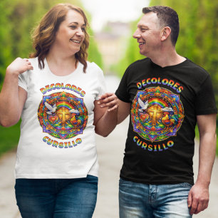 DeColores Cursillo Kruis Duif Haan Mandala T-shirt
