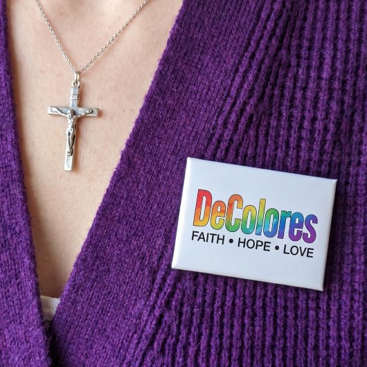 DeColores Cursillo Regenboog Geloven Hoop Liefde Button