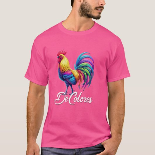 DeColores Cursillo Regenboog Haan Katholiek T-shirt (Voorkant)
