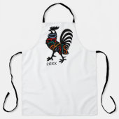 DeColores Cursillo Rooster Black Silhouette  Schort (Voorkant)