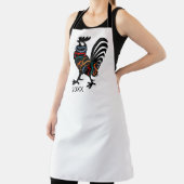 DeColores Cursillo Rooster Black Silhouette  Schort (Insitu)