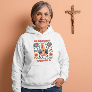 DeColores Cursillo Rooster Bloemrijke Volkskunst O Hoodie