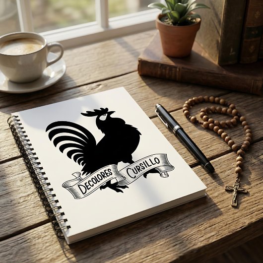 DeColores Cursillo Rooster Silhouet met Banner Notitieboek