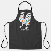 DeColores Cursillo Rooster White Silhouette  Schort (Voorkant)