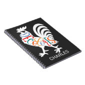 DeColores Cursillo Rooster Witte Silhouet Notitieboek (Rechterzijde)