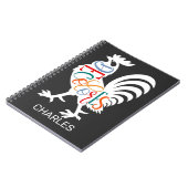 DeColores Cursillo Rooster Witte Silhouet Notitieboek (Linkerzijde)
