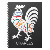 DeColores Cursillo Rooster Witte Silhouet Notitieboek (Voorkant)