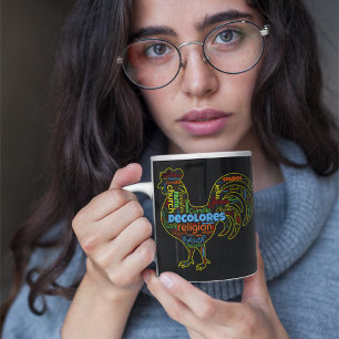 DeColores Cursillo Rooster Word Cloud Koffiemok