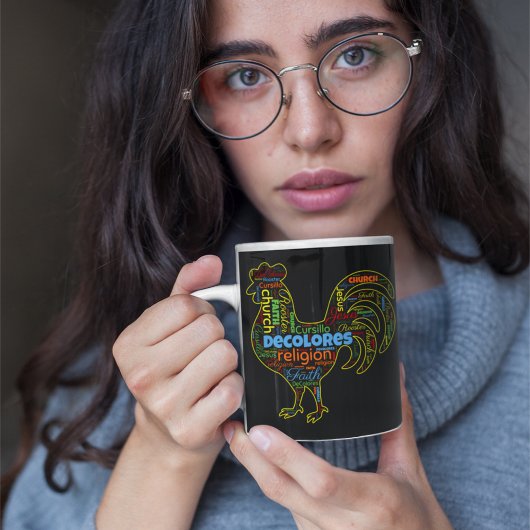 DeColores Cursillo Rooster Word Cloud Koffiemok